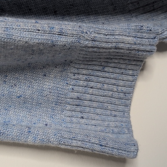 MERSEA Montauk Speckled Knit V Neck Sweater Baby Blue OS - Picture 8 of 12